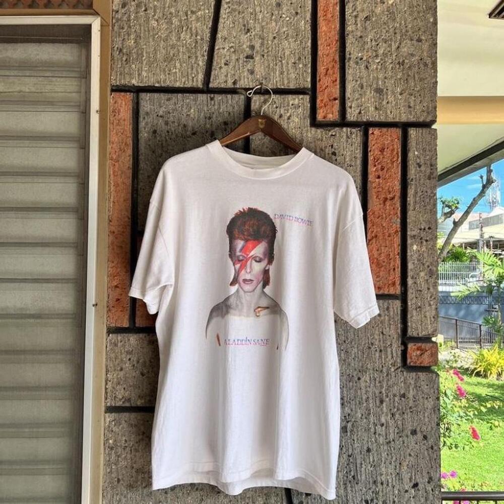 David Bowie Aladdin Sane Graphic T Shirt In White Size L